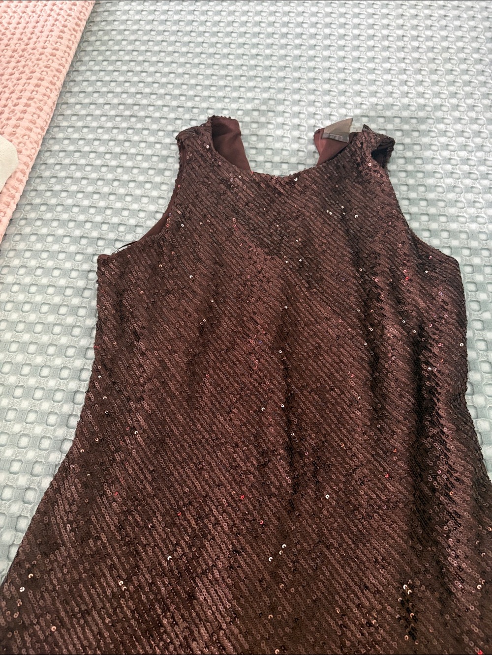 Taylor Dark Brown Sequin Sleeveless Dress
